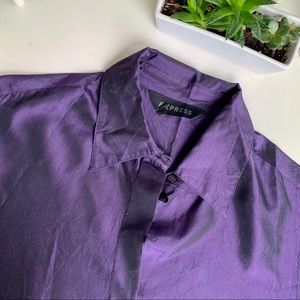 Express Silk Purple Button Down